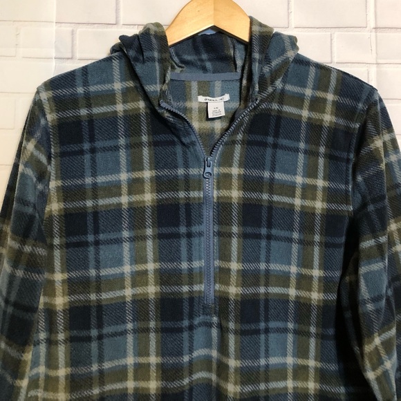 O'Neill Men's Blue Green Fleece Pockets Half Zip Pullover Hoodie Sweater L - Picture 3 of 10
